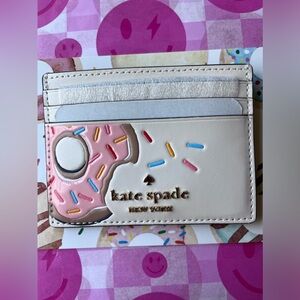 🍩💋🍩 KATE SPADE COFFEE BREAK DONUT SMALL SLIM CARD HOLDER 🍩💋🍩 NWT 🍩💋🍩